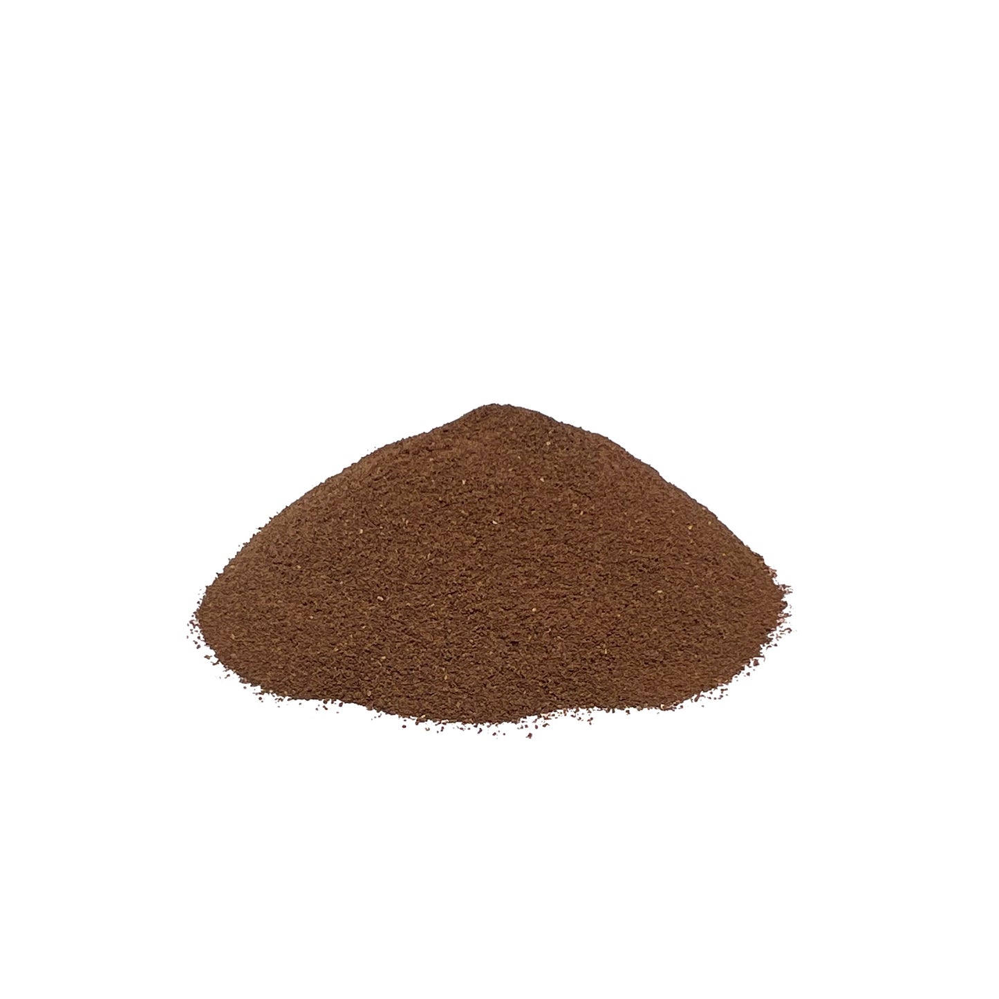 Dark brown black cohosh root powder mounded in a pile