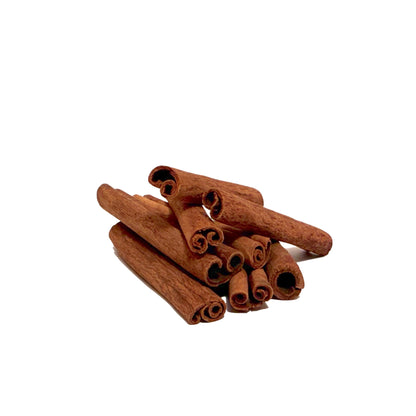 Cinnamon sticks on a white background