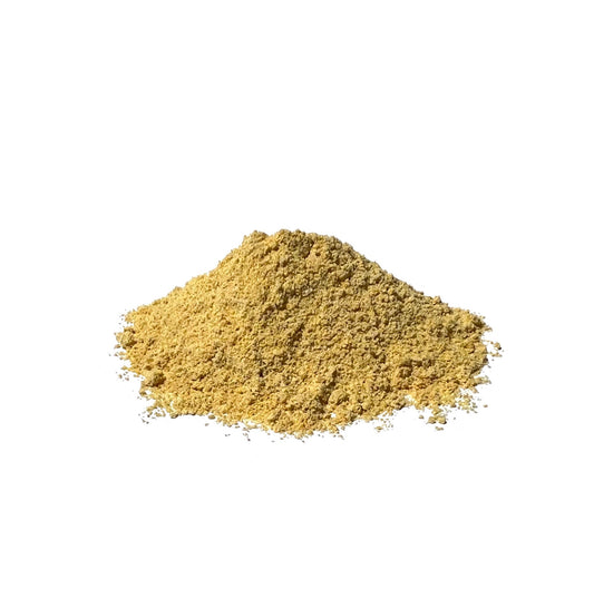  Yellowish-green pile of powdered herbs