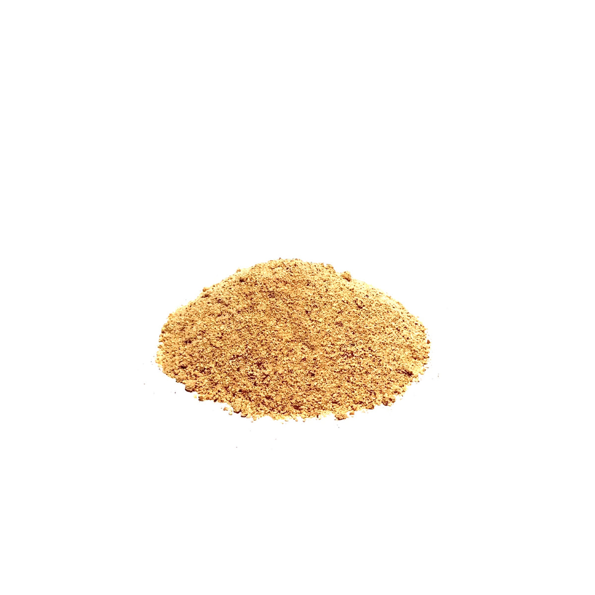 Gold-colored American ginseng powder in a small pile