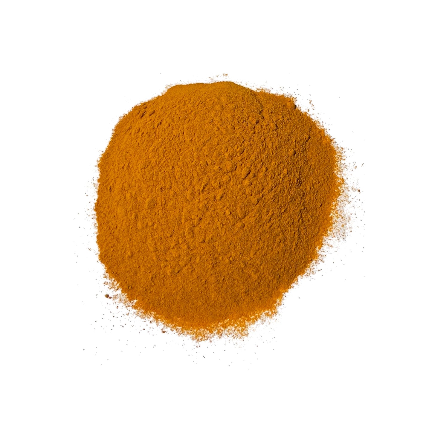 Large pile of golden-orange turmeric from above