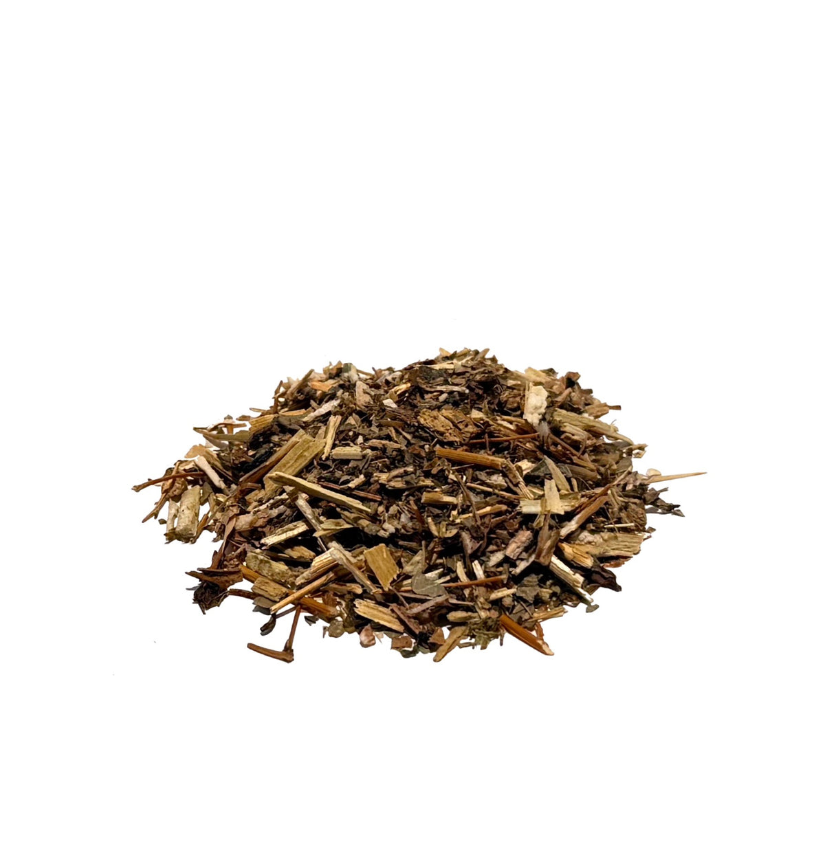 Dried stems and leaves of wild lettuce on a white background